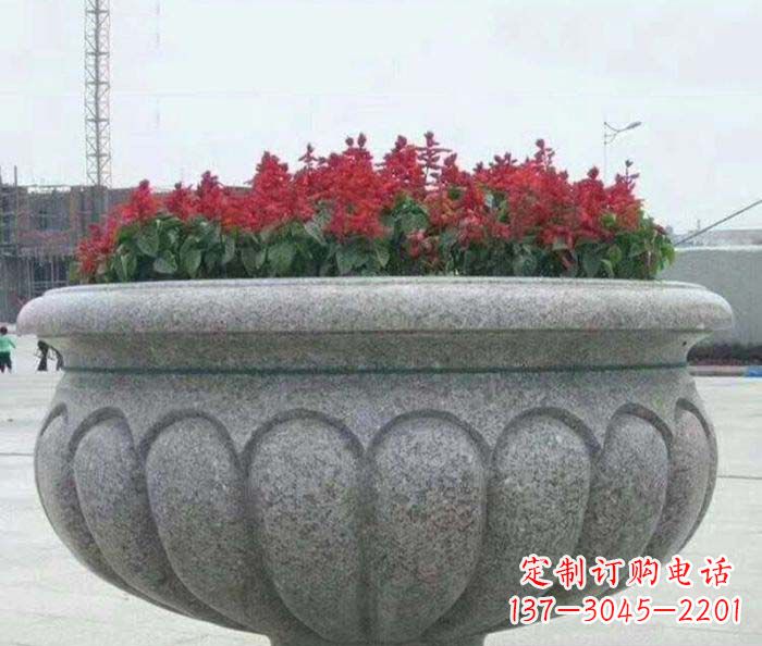 广西精美大理石花盆雕塑