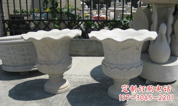 广西大理石花盆雕塑
