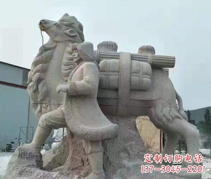 广西精致精美的大理石骆驼石雕