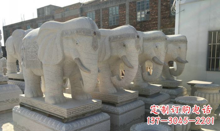 广西缅甸大理石缅甸大象雕塑