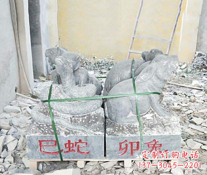 广西公园景观仿古12生肖石雕