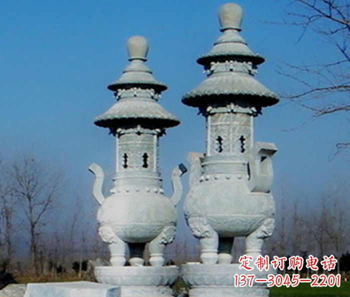 广西公园景观仿古石雕香炉