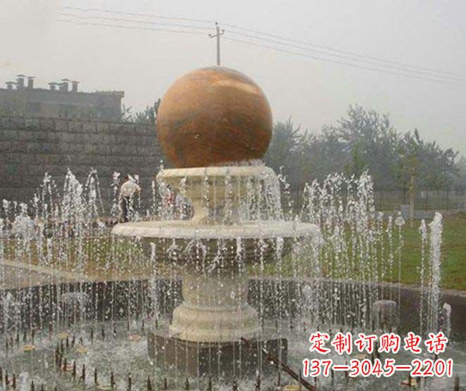 广西艺术品级风水球喷泉石雕