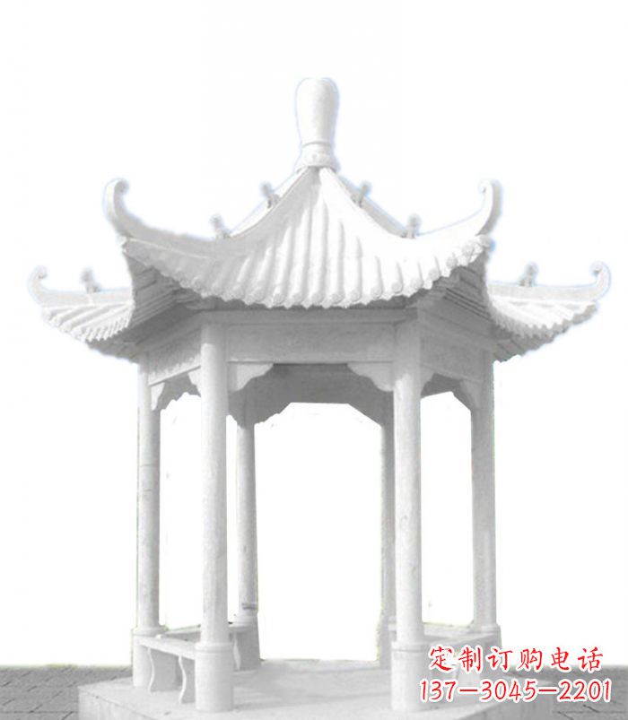 广西汉白玉石凉亭雕塑
