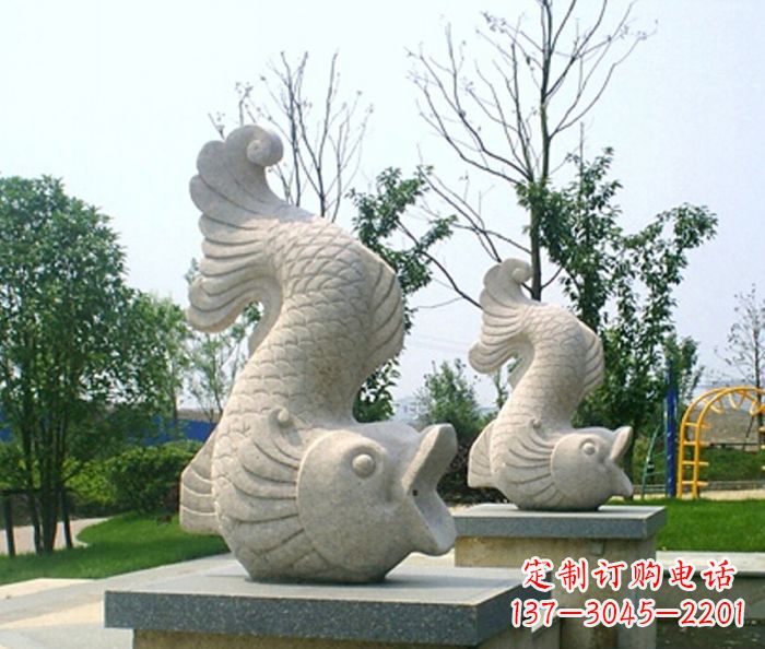广西公园景观鲤鱼喷泉石雕