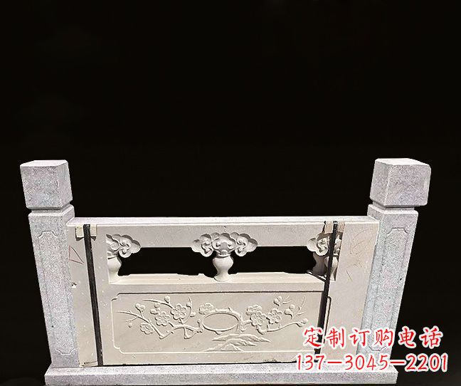 广西梅花浮雕石栏板雕塑