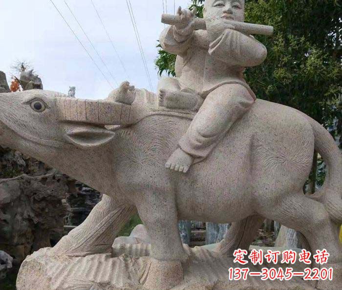 广西典雅优美的牧童石雕
