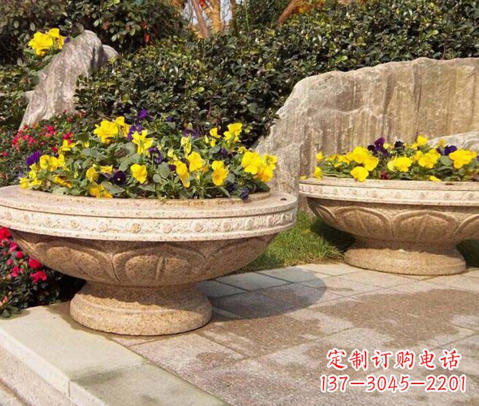 广西砂岩花盆雕塑
