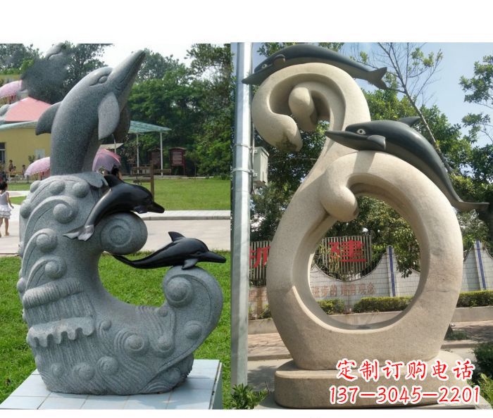 广西海豚雕塑,让你的公园景观更加优美缤纷