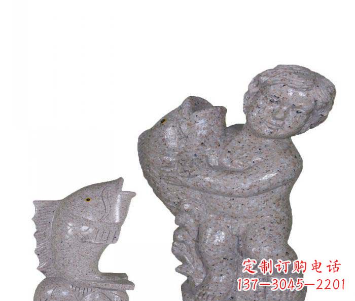 广西飘洒雕塑——公园景观石雕鱼喷泉