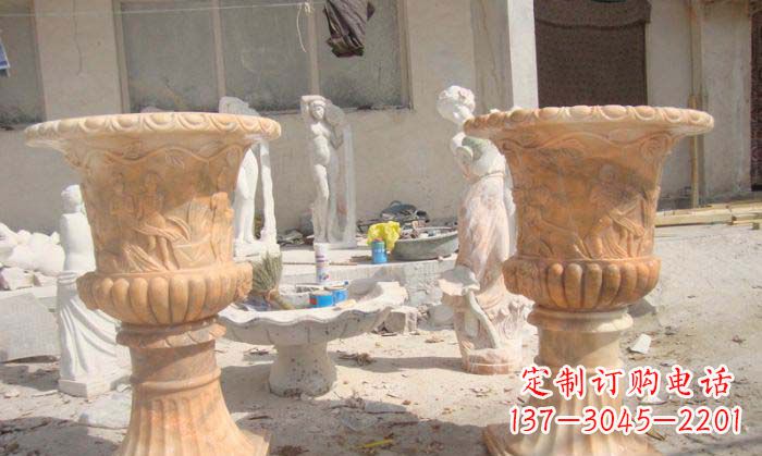 广西红花盆石雕艺术雕塑