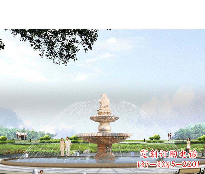 广西精美玉鲤鱼雕塑 精良景观装置