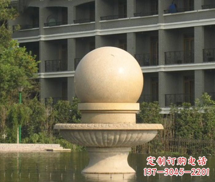 广西公园景观小型风水球喷泉石雕