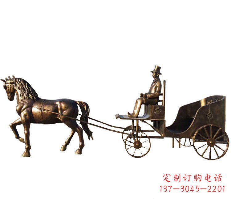 广西马车玻璃钢仿铜雕塑