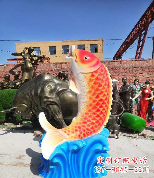 广西专业玻璃钢鲤鱼雕塑让自然美景一直持久