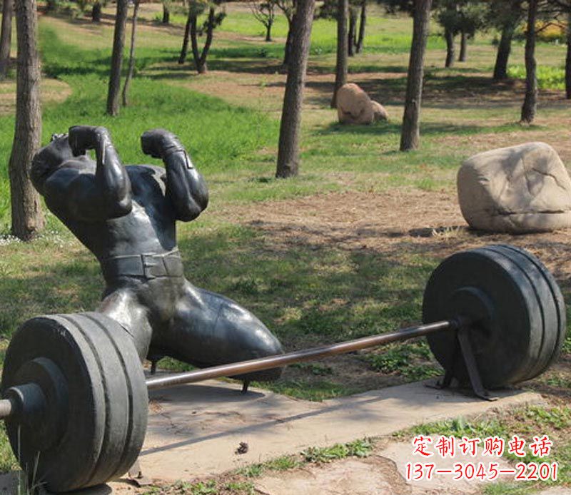 广西公园举重运动员铜雕