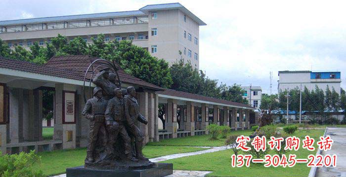 广西风采勇猛军人铜雕