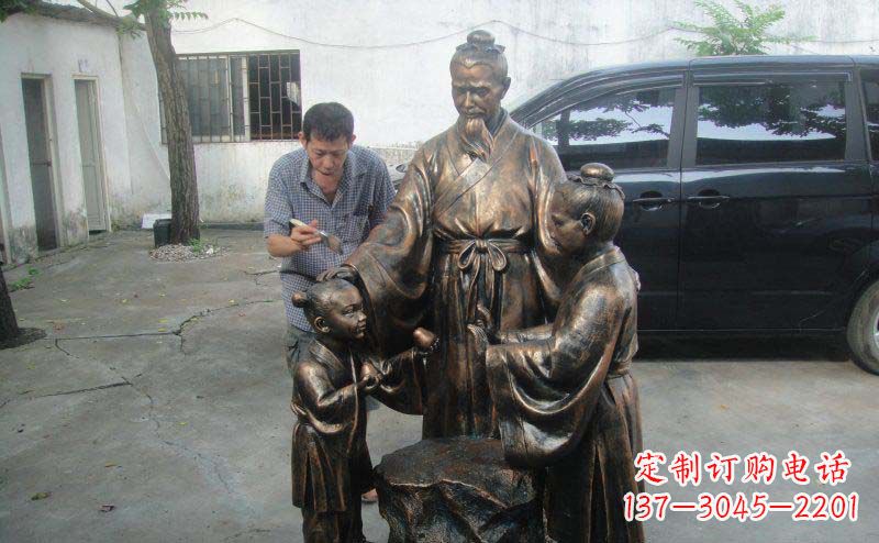 广西精美铜雕—中领雕塑孔融让梨景观雕塑定制
