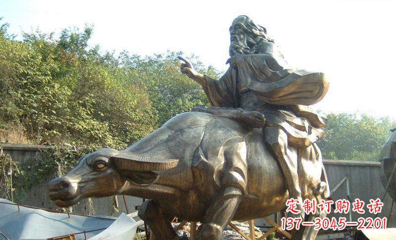 广西中领雕塑艺术精美大型老子骑牛景观雕塑