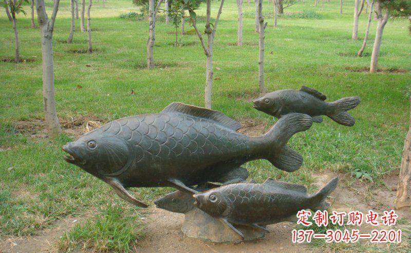 广西中领雕塑手工制作铜鲤鱼雕塑