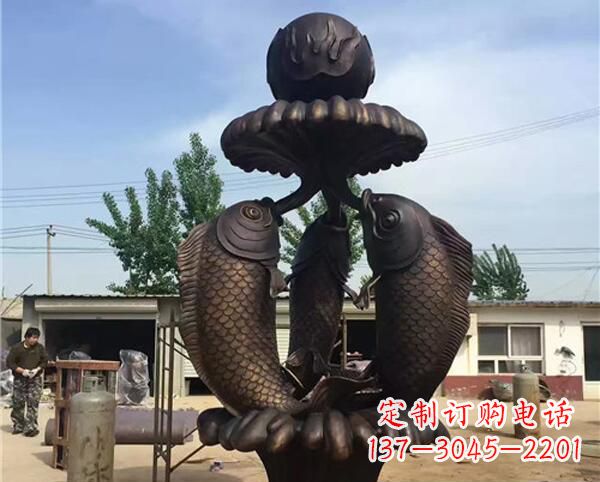 广西中领雕塑出品传统意象·鲤鱼铜雕
