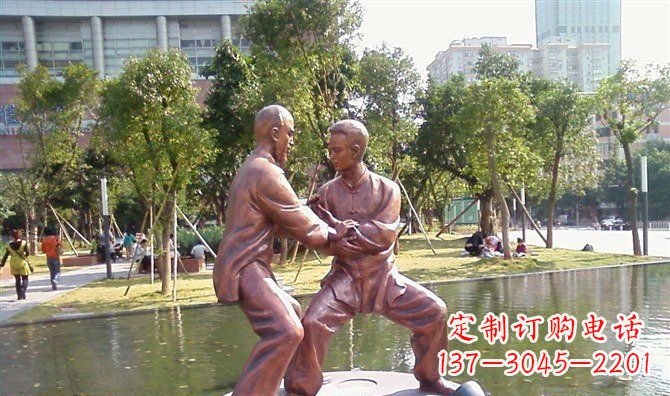 广西太极拳铜雕精美工艺品