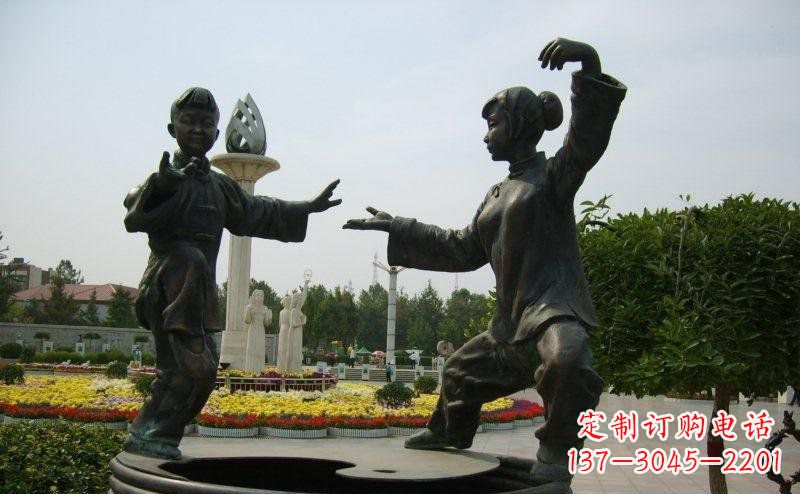 广西艺术精灵传统太极拳铜雕