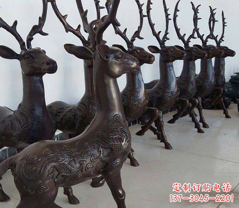 广西产品名称精美梅花鹿铜雕