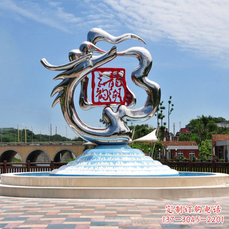 广西公园龙形不锈钢雕塑