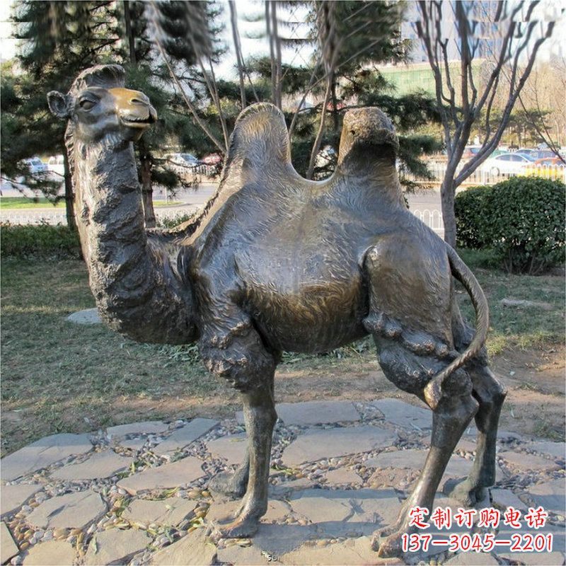 广西公园骆驼动物铜雕摆件