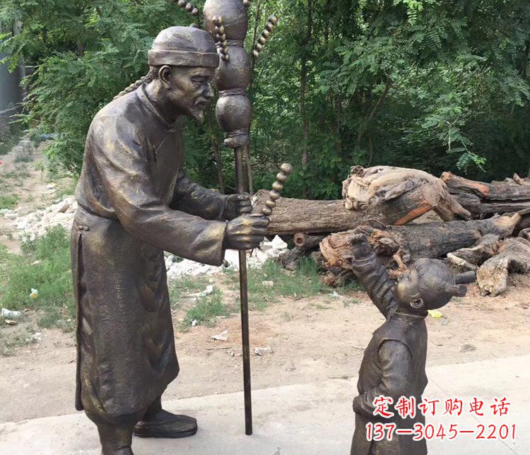 广西温馨传情,情意绵绵——铜质葫芦雕塑