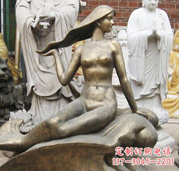 广西公园美人鱼景观铜雕 (3)