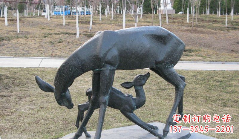 广西高档铜雕动物母子鹿