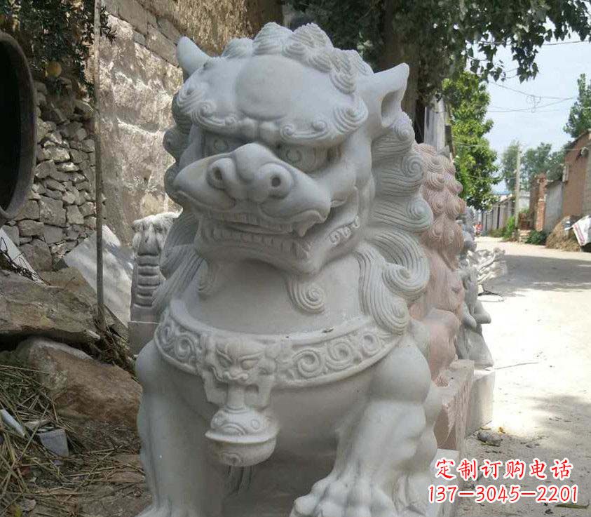 广西中领雕塑母子狮子石雕