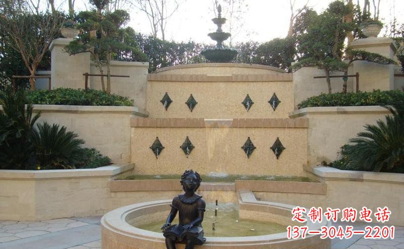 广西西方风尚小女孩铜雕