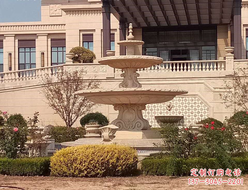 广西中领雕塑定制精美喷泉鱼石雕