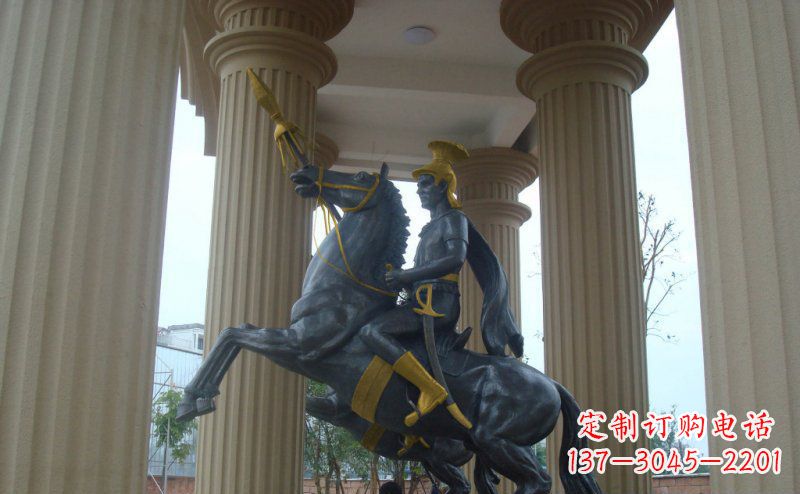 广西公园骑马的罗马士兵人物铜雕