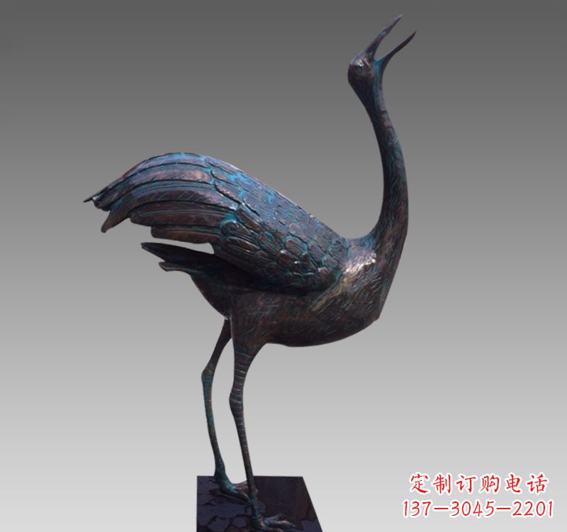 广西青铜雕刻仙鹤翱翔