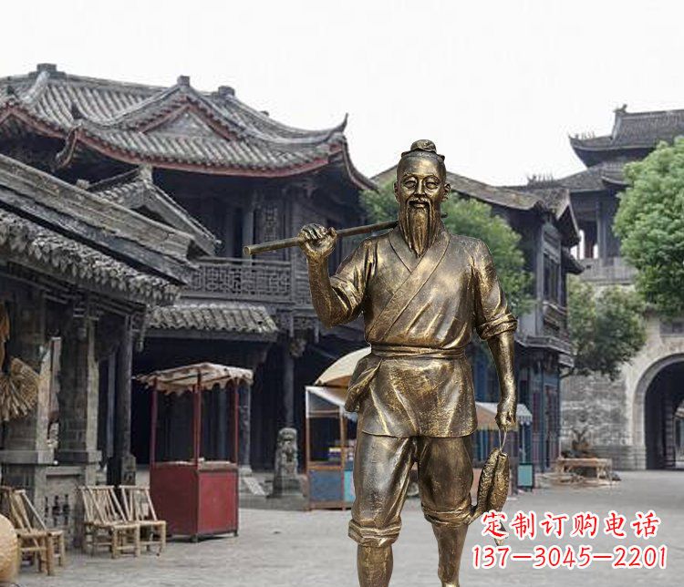 广西中领雕塑典雅渔夫铜雕