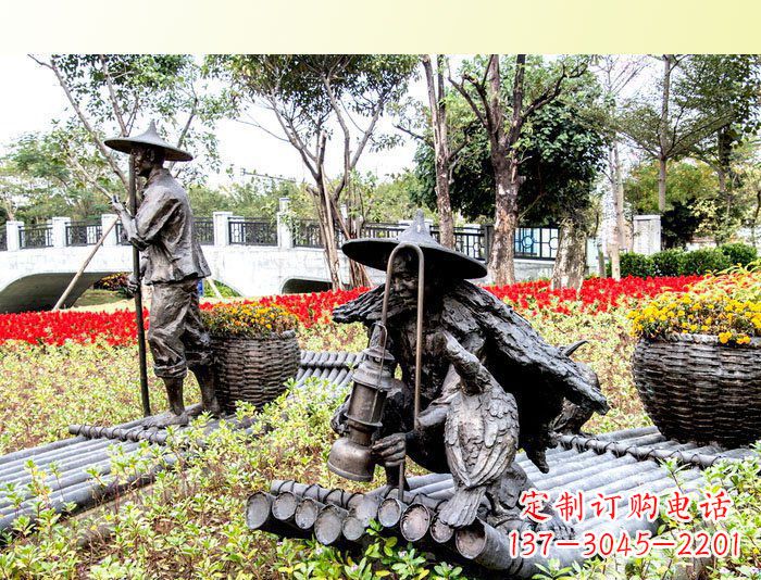 广西把渔民的生活经历融入雕塑——公园人物渔夫铜雕塑