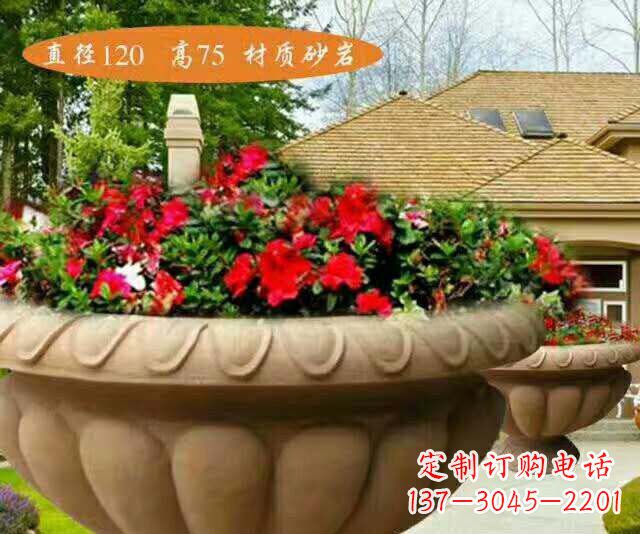 广西高端砂岩花盆雕塑
