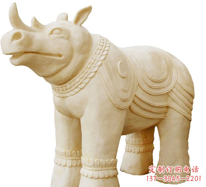 广西砂岩犀牛雕塑