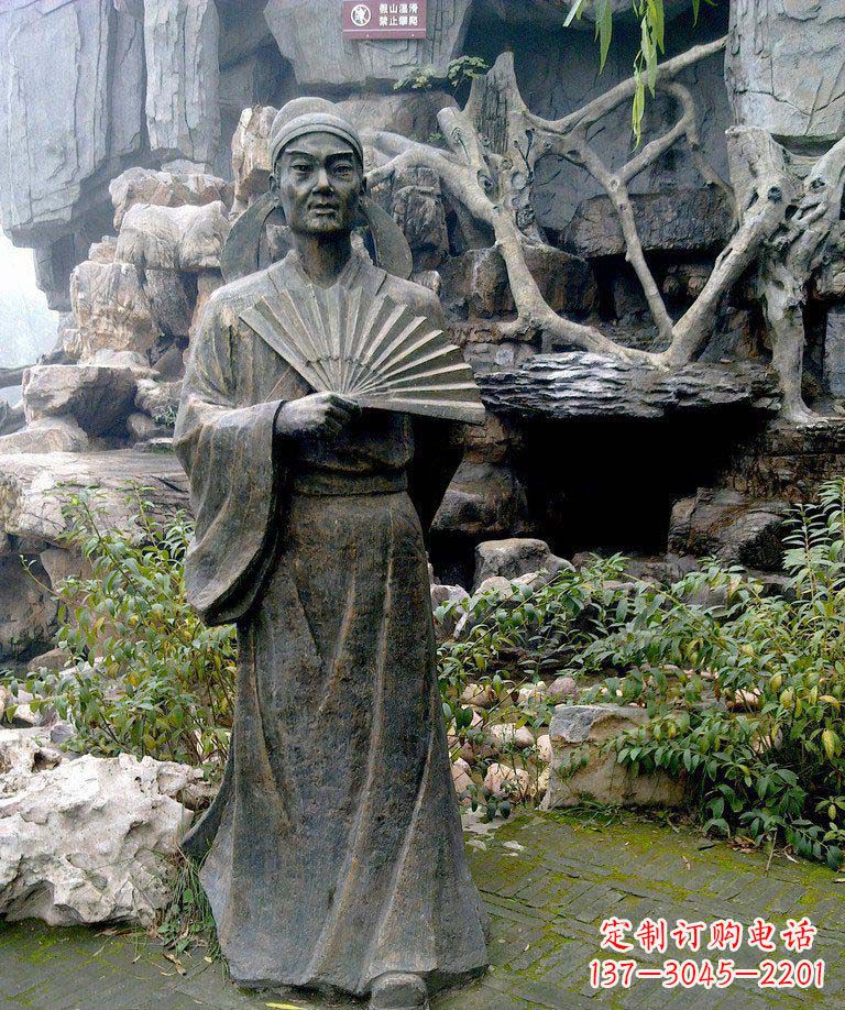 广西公园诗人杜甫古代人物铜雕