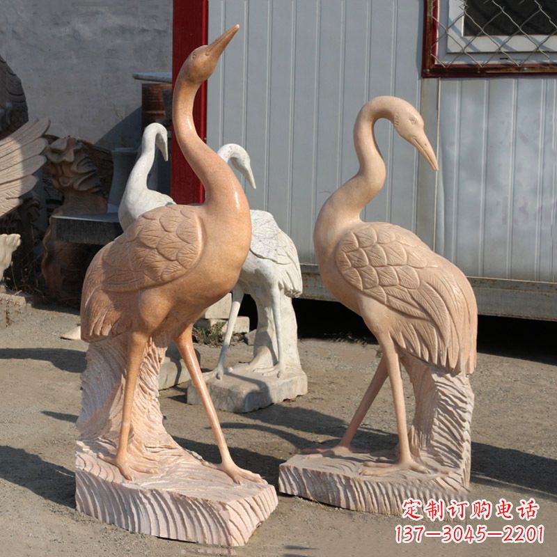 广西精美雕刻仙鹤景观石雕