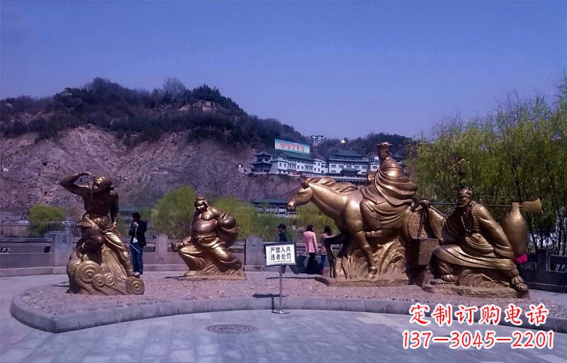 广西精美铜雕唐僧师徒小品