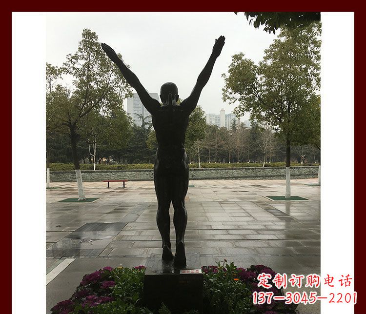 广西公园体操运动员铜雕