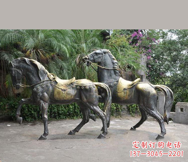广西3米大型精美纯铜马鞍雕塑
