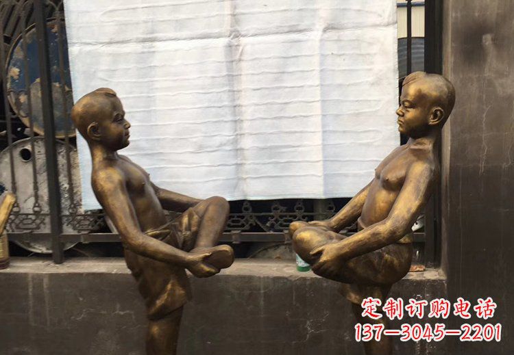 广西公园铜雕童年精美儿童雕塑