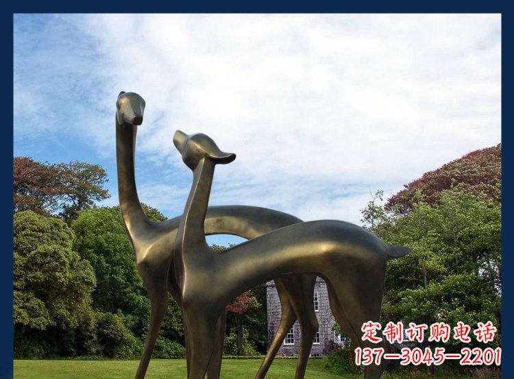 广西公园铜雕金属小鹿动物雕塑