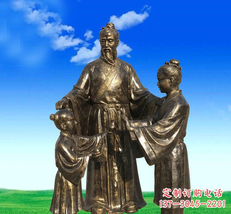 广西铜雕艺术精美人物雕塑——孔融让梨